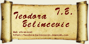 Teodora Belinčević vizit kartica